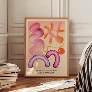 Y2k Room Decor Groovy Trendy Posters Funky 2000s Aesthetic Psychedelic Wall art Print Preppy Maximalist Trippy Weird Colorful College Kawaii image 1