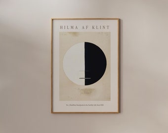 Hilma af Klint Print | FRAME option | Buddhas Standpoint Modern Geometric Circle Gallery Wall art Museum Exhibition Poster Minimalistic Room