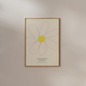 Flower Line art Drawing Digital Download Simple Minimal Flower Market Poster Danish Pastel Decor Pink Beige Printable Wall art Aesthetic