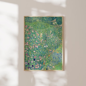 Gustav Klimt Print | FRAME option, Giclee Printing | Italian Garden, Flowers Landscape Poster, Painting, Wall art, Aesthetic Room Decor