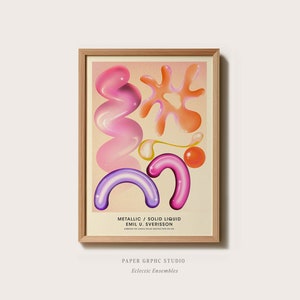 Maximalist Wall art, Digital Download, Pink Funky Poster, Printable Y2k Print, Indie Room Decor, Aesthetic Contemporary, Trendy Dorm, Retro