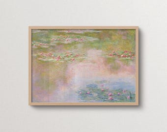 Monet Wall art | Giclee Print | Framed option | Water Lilies poster, Claude Monet Print, Lake, Landscape, Impressionist, Serene artwork