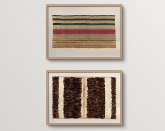 Set of 2 Neutral Wall Prints, Warm Earth Tone Decor, Organic Modern Art for Bedroom Living Room