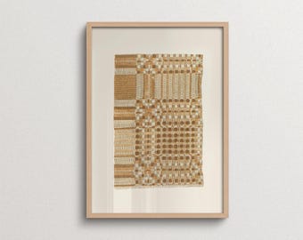 Geometric Textile Wall Art, Framed Option, Earthy Japandi Poster, Wabi Sabi Minimalist Decor, Neutral Beige, Scandinavian Print, Living Room