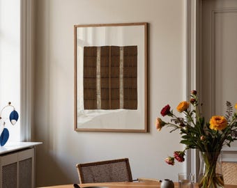 Vintage Textile Print – Framed Option, Boho Wall Art, Earth Tone Tapestry, Neutral Decor Style, Woven Pattern Poster, Entryway, Living Room