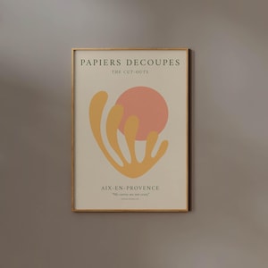 Henri Matisse Leaf Print Papier Decoupe Danish Pastel Decor Museum Exhibition Poster Berggruen and cie Flower Neutral Wall art Cut out