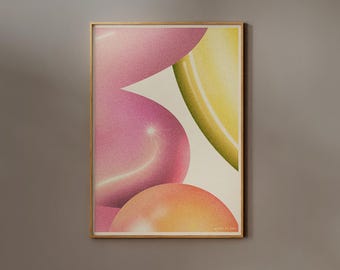 Funky Wall art | Frame option | Y2k Decor Trendy Poster Groovy Colorful Preppy Print Maximalist Room Abstract Christmas Dopamine Eclectic