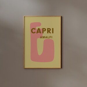 Capri Print Digital Download Amalfi Aesthetic Summer Travel Poster Trendy Boho Pastel Decor Ibiza Wall art Bondi Beach Mykonos Santorini