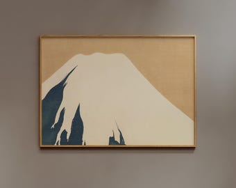 Japanese Wall art | Frame option | Kamisaka Sekka Print, Vintage Mount Fuji Poster, Horizontal Asian Decor, Large Landscape, Mountain