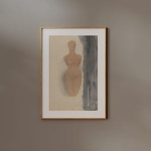Auguste Rodin Poster | FRAME option | Abstract Women | Vintage Drawing Print | Classical Wall art | Watercolor | Antique Sketch | Beige Tone