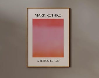Rothko Poster Digital Download Color Block Vintage Print Aura Pink Exhibition Gradient Trendy Wall art Printable Danish Pastel Aesthetic