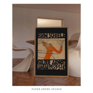 Egon Schiele Print | FRAME option | Exhibition Poster Museum Vintage Drawing Famous Art Painting Gallery Mid Century Modern Room Decor Gift