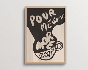 Groovy Coffee Wall Art, Funky Typography Print, Eclectic Kitchen Decor, Coffee Bar Decor, Cafe Wall Art, Coffee Lover Gift