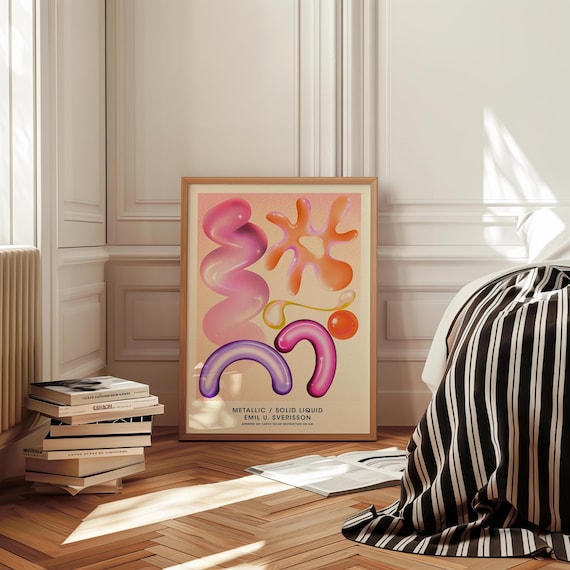 Y2k Room Decor Groovy Trendy Posters Funky 2000s Aesthetic Psychedelic Wall art Print Preppy Maximalist Trippy Weird Colorful College Kawaii