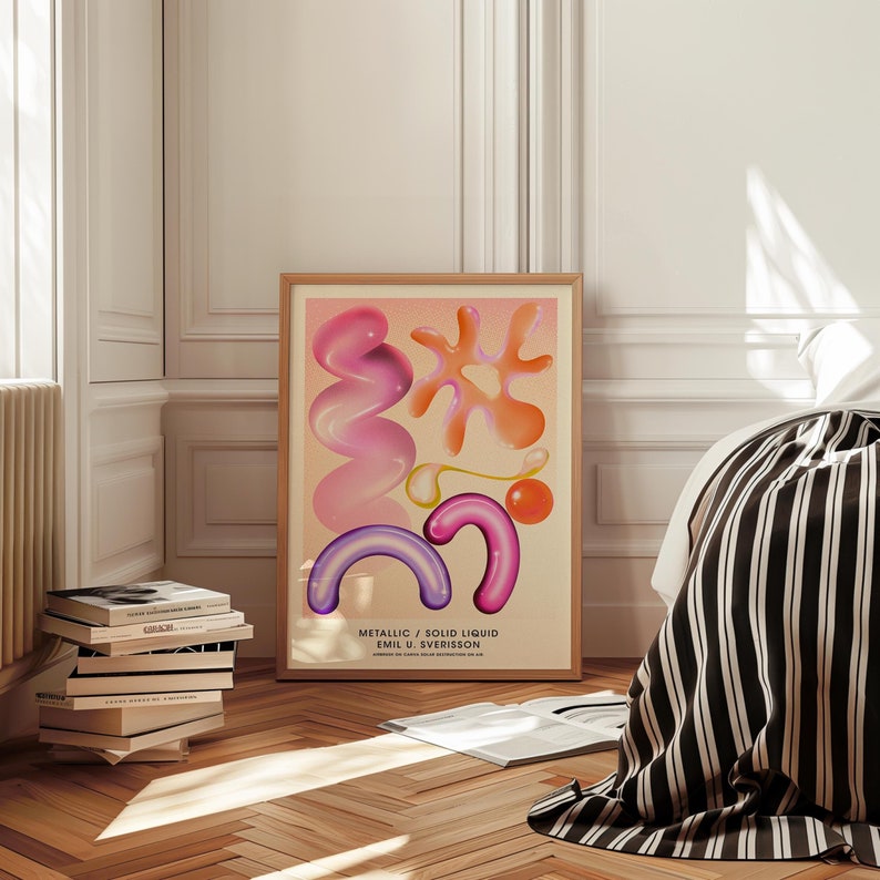 Y2k Room Decor Groovy Trendy Posters Funky 2000s Aesthetic Psychedelic Wall art Print Preppy Maximalist Trippy Weird Colorful College Kawaii image 1