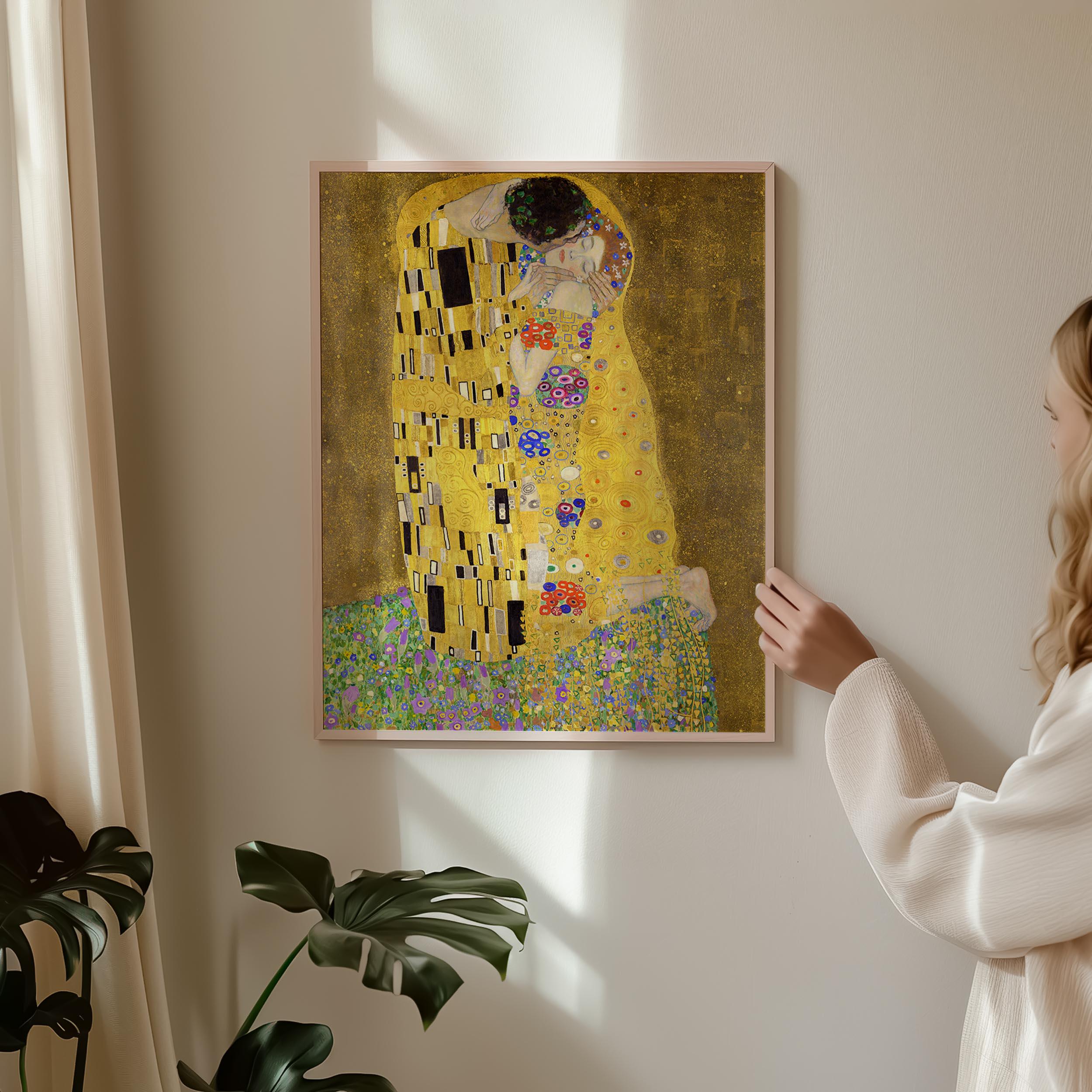 The Kiss Gustav Klimt Print, Art Nouveau Poster, Vintage, the