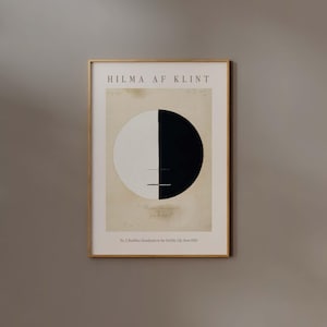 Hilma af Klint Print | FRAME option | Buddhas Standpoint Modern Geometric Circle Gallery Wall art Museum Exhibition Poster Minimalistic Room
