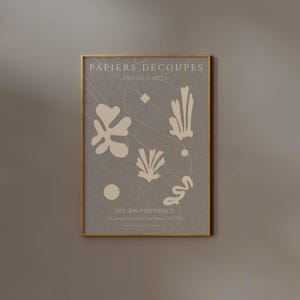 Matisse Papier Decoupe Print Leaf Museum Poster Exhibition Wall art Beige Neutral Cut outs Abstract Flower Neutral Affiche Aesthetic Room