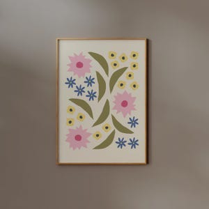 Blumenmarkt Druck Digital Download dänisch Pastell Kawaii Raum Dekor botanisches Poster druckbare skandinavische ästhetische Kinderzimmer Kinder