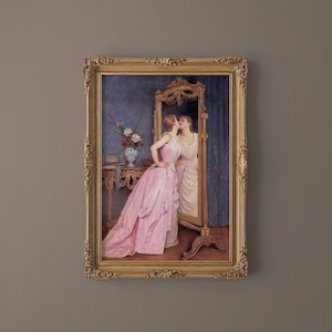 Antique Replica Lady in Pink Art Print Antique Replica Lady in Pink Art Print