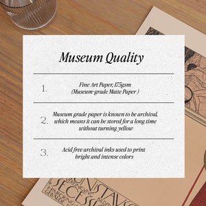 May include: Museum Quality print on 175gsm fine art paper. The paper is archival, meaning it can be stored for a long time without turning yellow. Acid-free archival inks are used to print bright and intense colors.