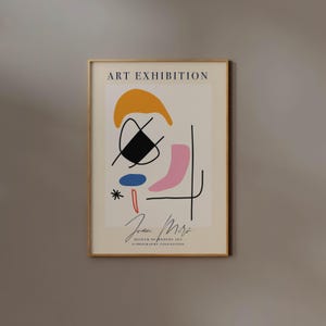 Joan Miro Print | FRAME option | Exhibition Poster Wall art Affiche Abstract Drawing Trendy Room Decor Museum Funky Y2k Colorful Aesthetic