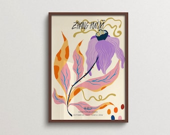 Funky Wall Art, Colorful Botanical Print, Eclectic Floral Poster, Playful Gallery Wall Decor