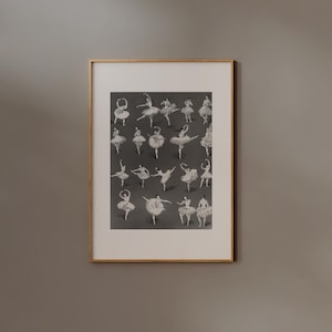 Ballerina Print | Frame option | Vintage Poster, Ballet Wall art, Aesthetic Girls Room Decor, Dancer Drawing, Gift, Black and White