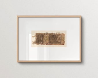 Rustic Textile Wall Art | FRAME option | Wabi Sabi Japandi Style Poster, Earthy Fiber Decor, Neutral Minimalist Tapestry Print, Living Room