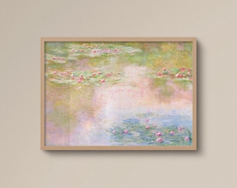 Monet Wall art | Giclee Print | Framed option | Water Lilies poster, Claude Monet Print, Lake, Landscape, Impressionist, Serene artwork