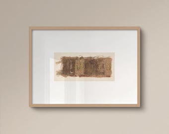 Decorazione murale in tessuto rustico / Opzione CORNICE / Poster in stile Wabi Sabi Japandi, decorazione in fibra naturale, stampa arazzo minimalista neutra, soggiorno