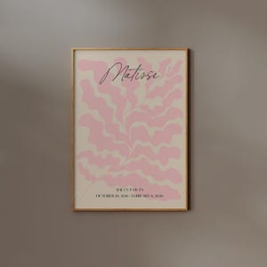 Matisse Poster | Frame option | Danish Pastel Pink Print Groovy Leaf Flower Floral Wall art Aesthetic Room Decor Exhibition Museum Beige