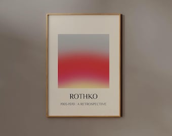 Mark Rothko Inspired art Print, Digital Download, Red Gray Gradient Wall Art, Printable Color Block Poster, Aesthetic Aura Trendy Exhibition