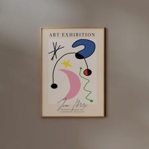 Joan Miro Print Digital Download Affiche Abstract Colorful Drawing Printable Exhibition Poster Wall Art Aesthetic Museum Surrealist Trendy
