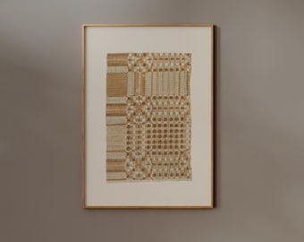 Geometric Textile Wall Art, Framed Option, Earthy Japandi Poster, Wabi Sabi Minimalist Decor, Neutral Beige, Scandinavian Print, Living Room