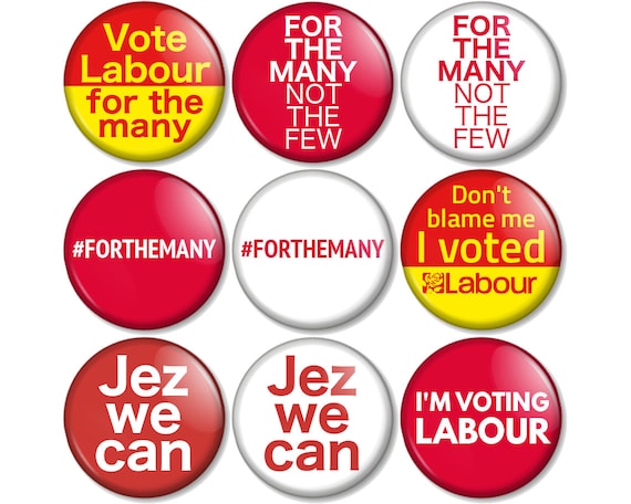 Labour Party 25mm 1/" Pin Button Badge General Election Political Vote Rose Red