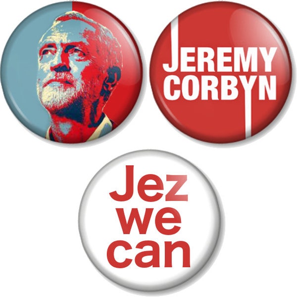 Jeremy Corbyn 25mm / 1" (1 inch) Pin Button Badges Labour Party Leader Political For The Many Not The Few Jez We Can Vote Elections Jezza