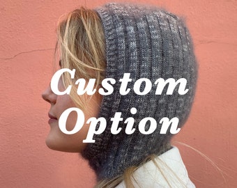 CUSTOMISABLE Knitted Fashion Balaclava, Knitted Hat, Mohair Hat, Winter Hat, Knitted Hoods, Hood, Handmade