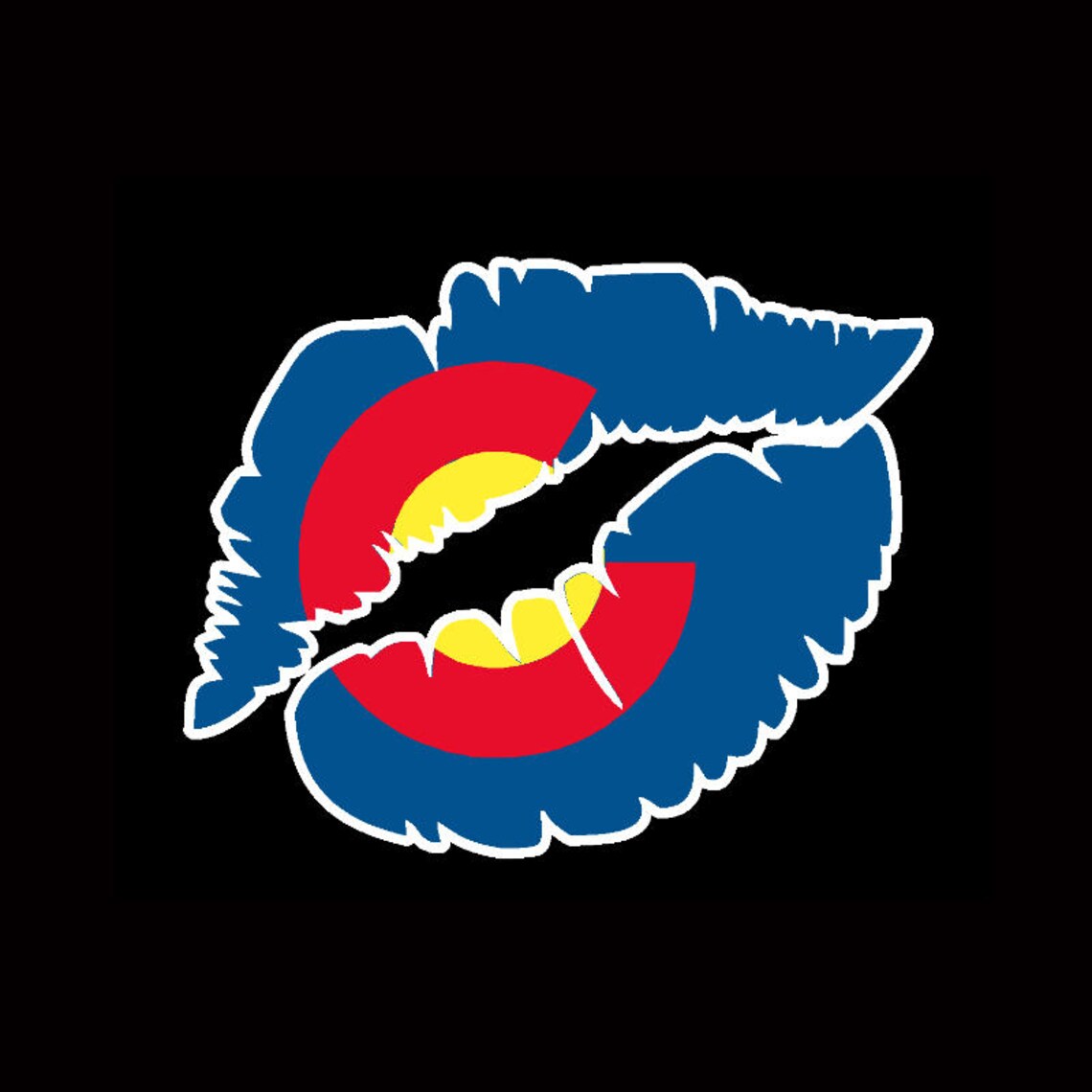 Colorado State Flag Kissing Lips Love Cute Vinyl Sticker Decal Etsy