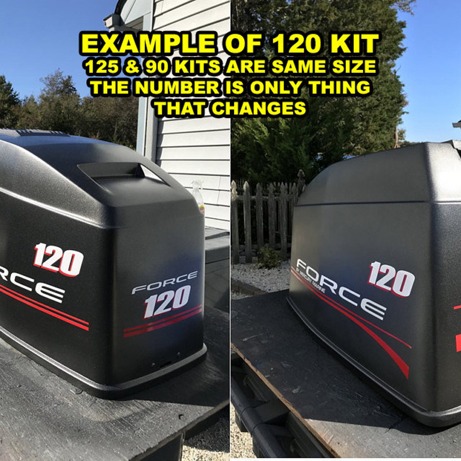 Force 90 Outboard Motor Vinyl Decal Kit Mercury Force 90 Etsy
