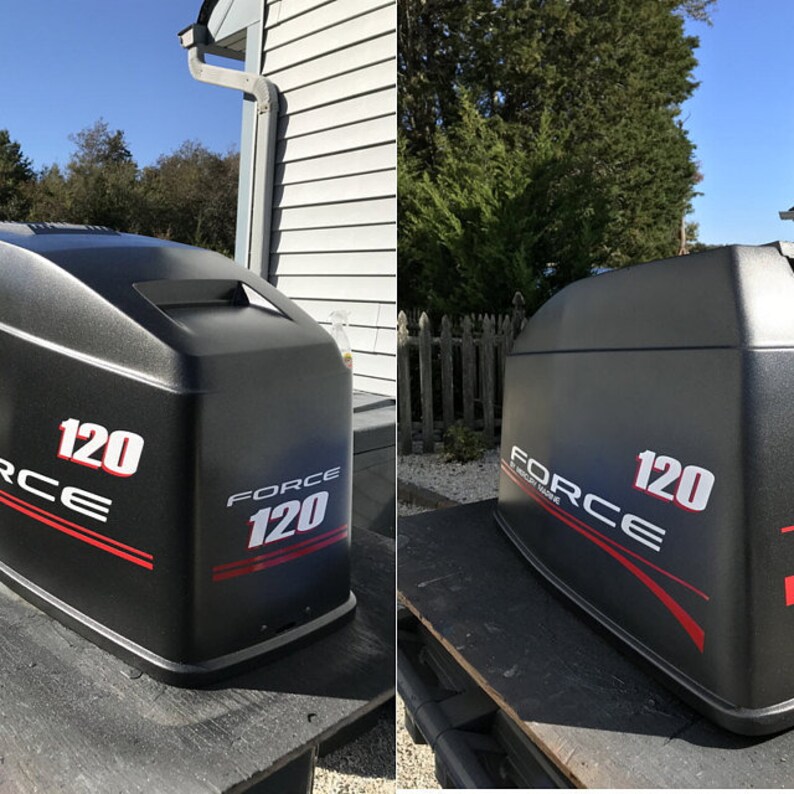 Force 120 Outboard Motor Vinyl Decal Kit Mercury Force 120