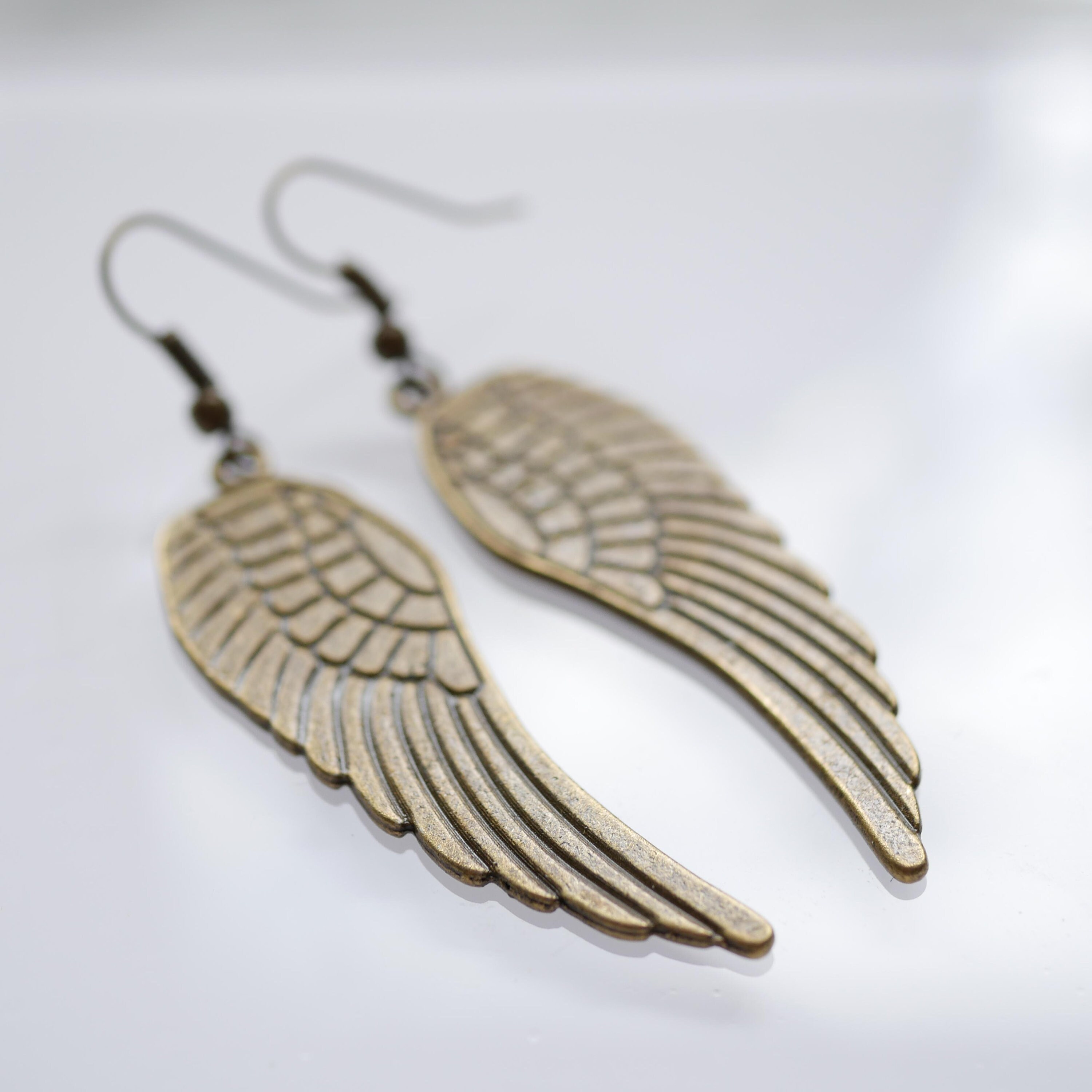 Gorgeous Ox Silver Angel Wings Earrings