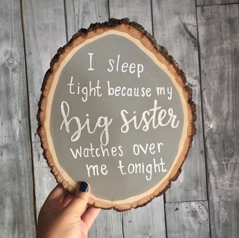 I Sleep Tight Because My Loved One Watches Over Me Wood Slice Rustic Sign Customizable image 3