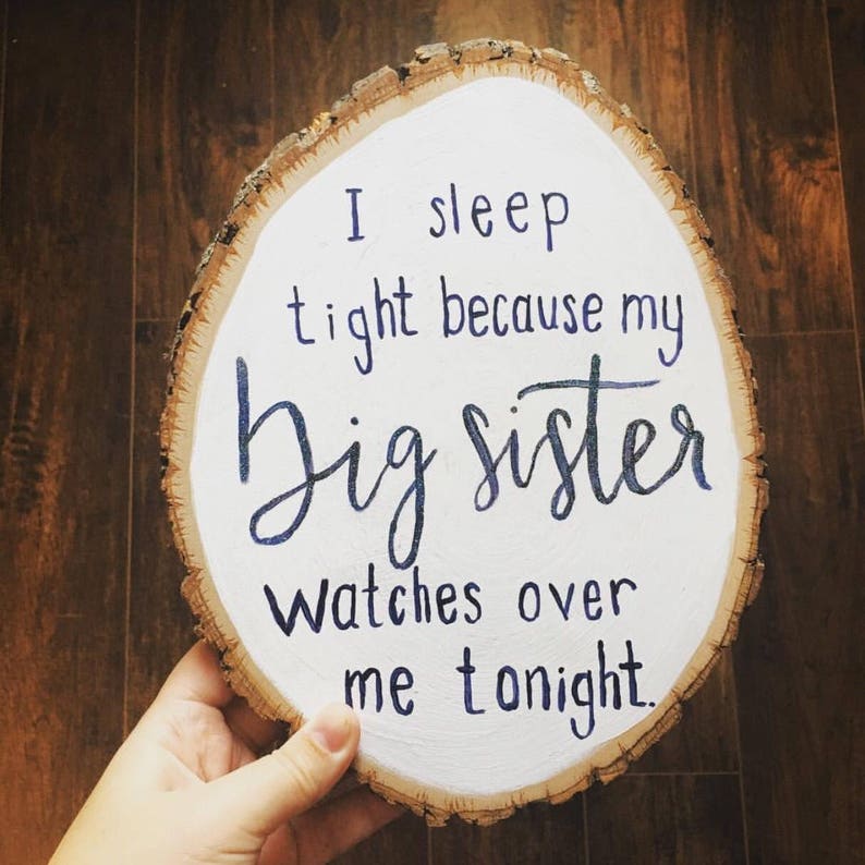 I Sleep Tight Because My Loved One Watches Over Me Wood Slice Rustic Sign Customizable image 4