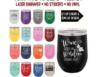 Stainless Steel Stemless Wine Tumbler Funny Wine Glasses with Lid Best Auntie Ever Wine Cups Double Wall Vacuum Cups Novelty Birthday Gifts for Aunt Women 12Oz Deeppink