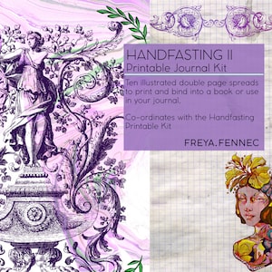 Handfasting 2: Printable Journal //digital Kit/Hexenzauber // Undatiertes Bujo und Grimoire Kit