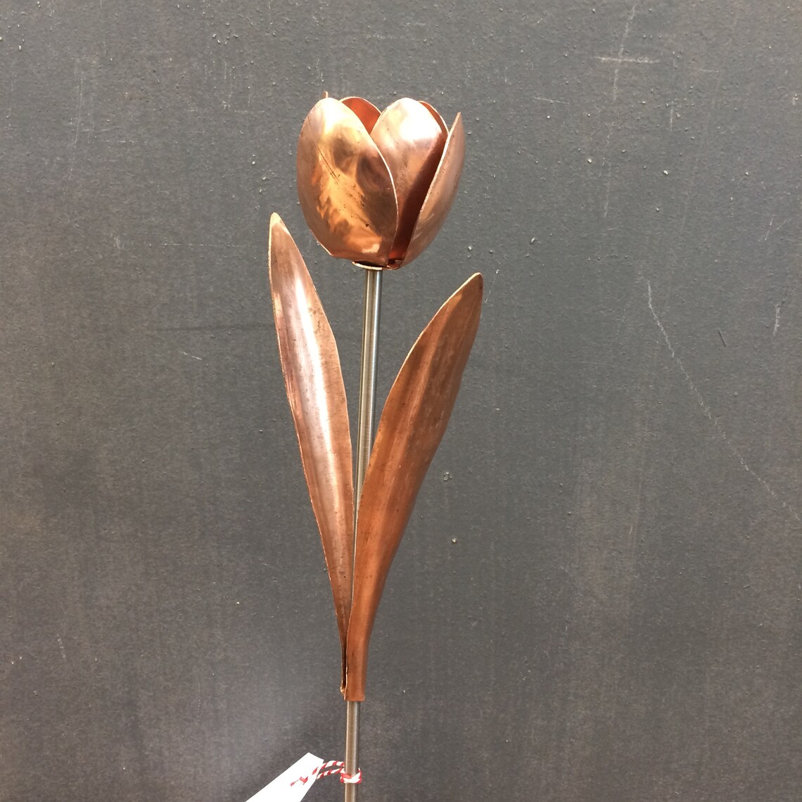 Copper tulip flower with leaves metal tulip spring garden Etsy