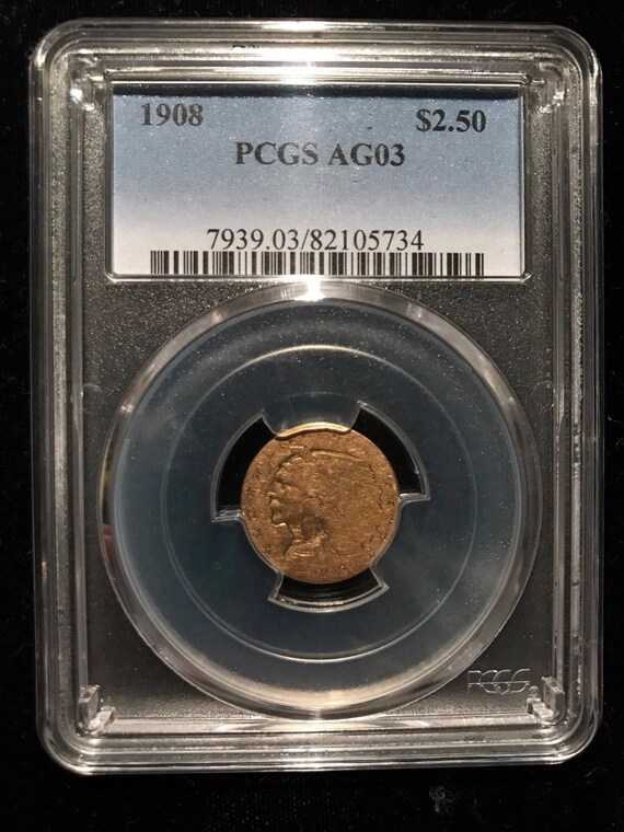 1908 Indian Head Us Gold Quarter Eagle 25 Pcgs Ag03 Rare Sale