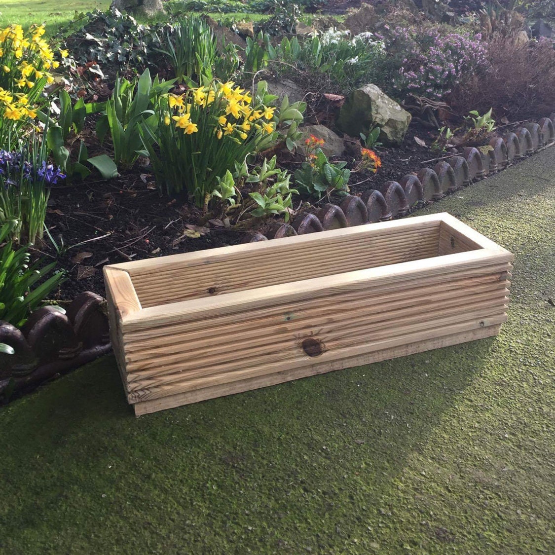 Window box wood patio garden planter herbs flowers 24 x 8 Etsy