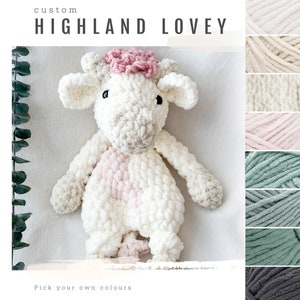 Highland Cow Snuggler - Made To Order | Highland Cow Lovey | Crochet Highland Cow | Handmade Gifts